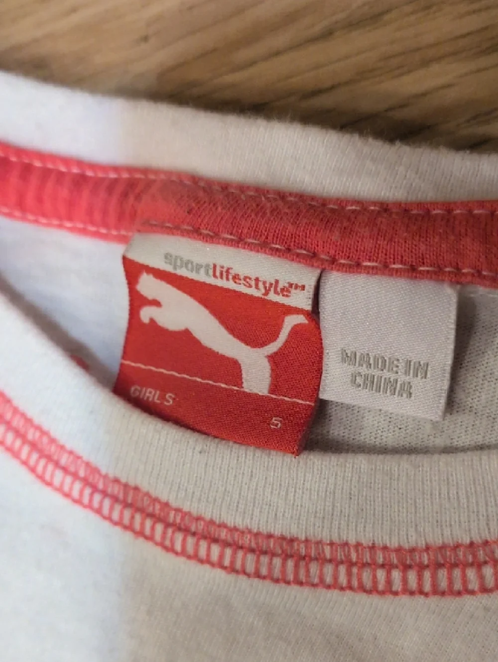 Puma White Tee with Coral Joggers - Picture 2 of 10